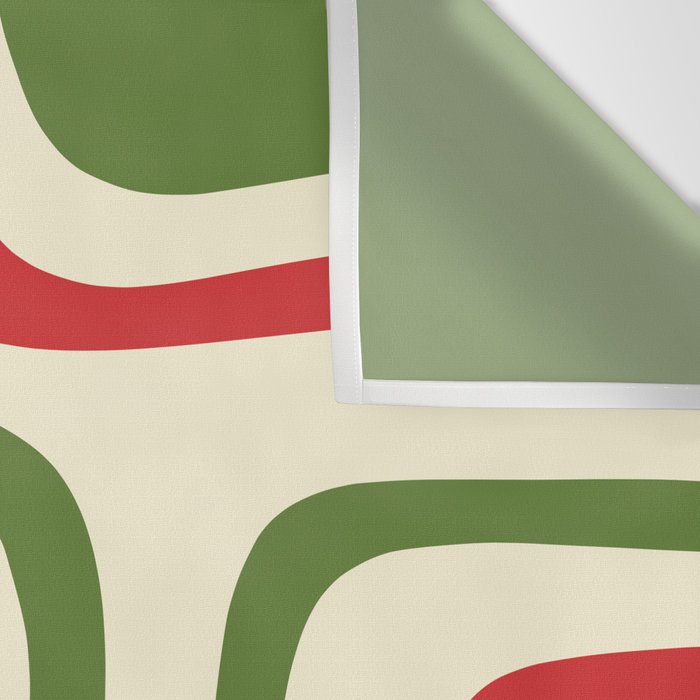 Palm Springs Mid Century Modern Abstract Pattern in Retro Christmas Green Red Cream Wall Tapestry Gallery Image 3
