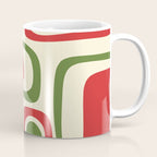 Palm Springs Mid Century Modern Abstract Pattern in Retro Christmas Green Red Cream Coffee Mug Gallery Image 1