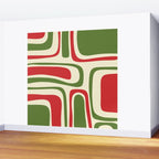Palm Springs Mid Century Modern Abstract Pattern in Retro Christmas Green Red Cream Wall Mural Gallery Image 2
