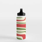Palm Springs Mid Century Modern Abstract Pattern in Retro Christmas Green Red Cream Water Bottle Gallery Image 3