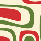 Palm Springs Mid Century Modern Abstract Pattern in Retro Christmas Green Red Cream Coffee Mug Gallery Image 2