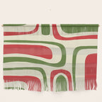 Palm Springs Mid Century Modern Abstract Pattern in Retro Christmas Green Red Cream Wall Hanging Gallery Image 1