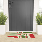 Palm Springs Mid Century Modern Abstract Pattern in Retro Christmas Green Red Cream Welcome Mat Gallery Image 3