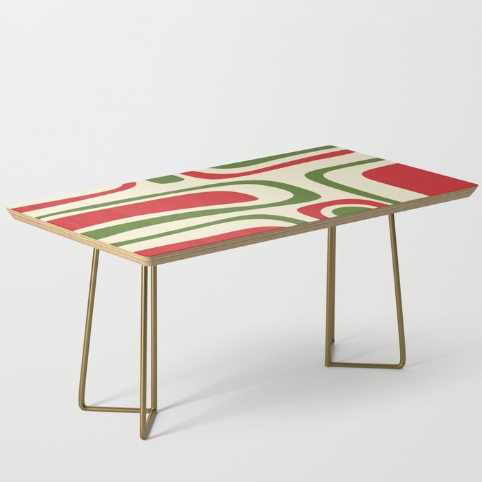 Palm Springs Mid Century Modern Abstract Pattern in Retro Christmas Green Red Cream Coffee Table Gallery Image 2