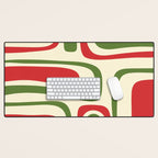 Palm Springs Mid Century Modern Abstract Pattern in Retro Christmas Green Red Cream Desk Mat Gallery Image 1