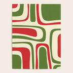 Palm Springs Mid Century Modern Abstract Pattern in Retro Christmas Green Red Cream Poster Gallery Image 4