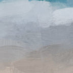 Beach Dream II - Aqua Blue Ocean Shore Break Waves Horizon Sandy Abstract Ocean Painting Art Print Coffee Mug Gallery Image 2