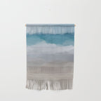 Beach Dream II - Aqua Blue Ocean Shore Break Waves Horizon Sandy Abstract Ocean Painting Art Print Wall Hanging Gallery Image 1