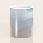 Beach Dream II - Aqua Blue Ocean Shore Break Waves Horizon Sandy Abstract Ocean Painting Art Print Coffee Mug Gallery Image 4