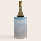Beach Dream II - Aqua Blue Ocean Shore Break Waves Horizon Sandy Abstract Ocean Painting Art Print Wine Chiller Gallery Image 2