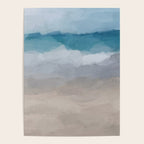 Beach Dream II - Aqua Blue Ocean Shore Break Waves Horizon Sandy Abstract Ocean Painting Art Print Poster Gallery Image 4