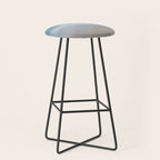 Beach Dream II - Aqua Blue Ocean Shore Break Waves Horizon Sandy Abstract Ocean Painting Art Print Stool Gallery Image 1
