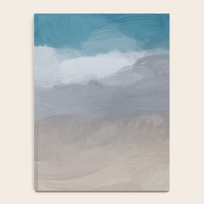 Beach Dream II - Aqua Blue Ocean Shore Break Waves Horizon Sandy Abstract Ocean Painting Art Print Notebook Gallery Image 4