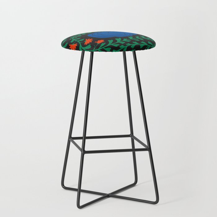 Summer Bloom: Midnight Rain Forest Stool Gallery Image 1