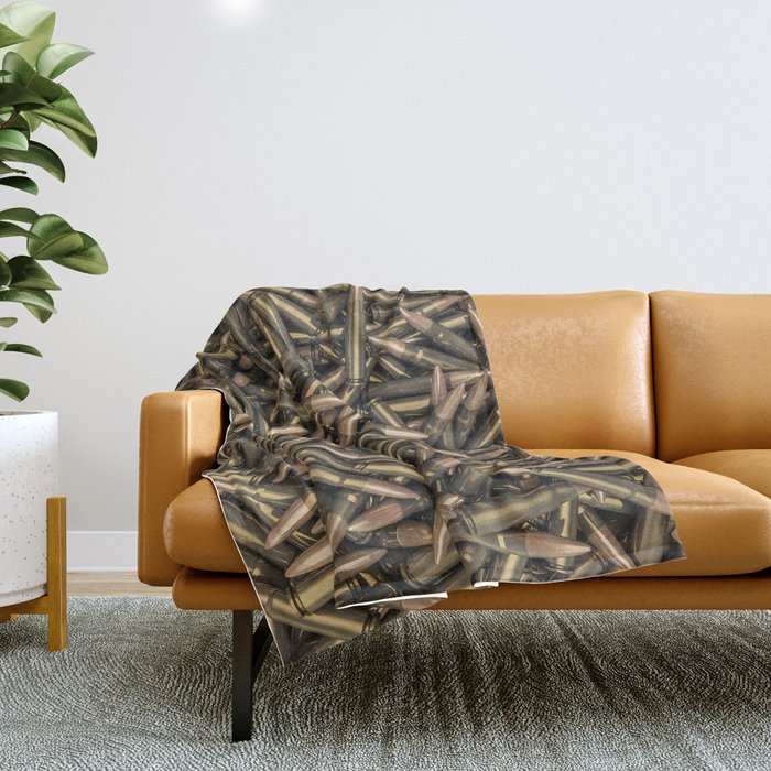 Rifle bullets Throw Blanket Gallery Image 1