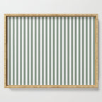 Sage Green Stripes Serving Tray Gallery Image 1