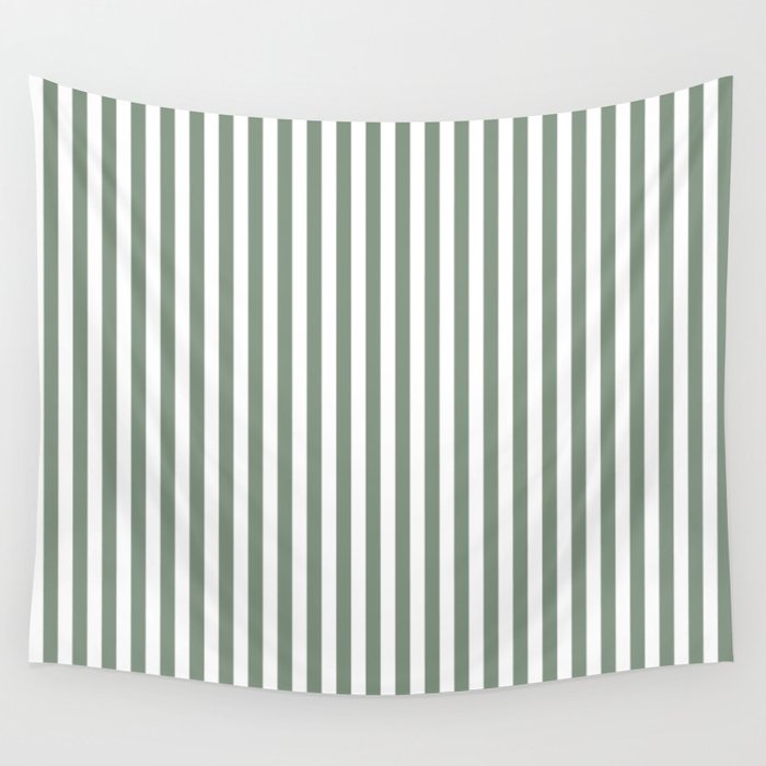 Sage Green Stripes Wall Tapestry Gallery Image 1