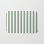 Sage Green Stripes Bath Mat Gallery Image 1