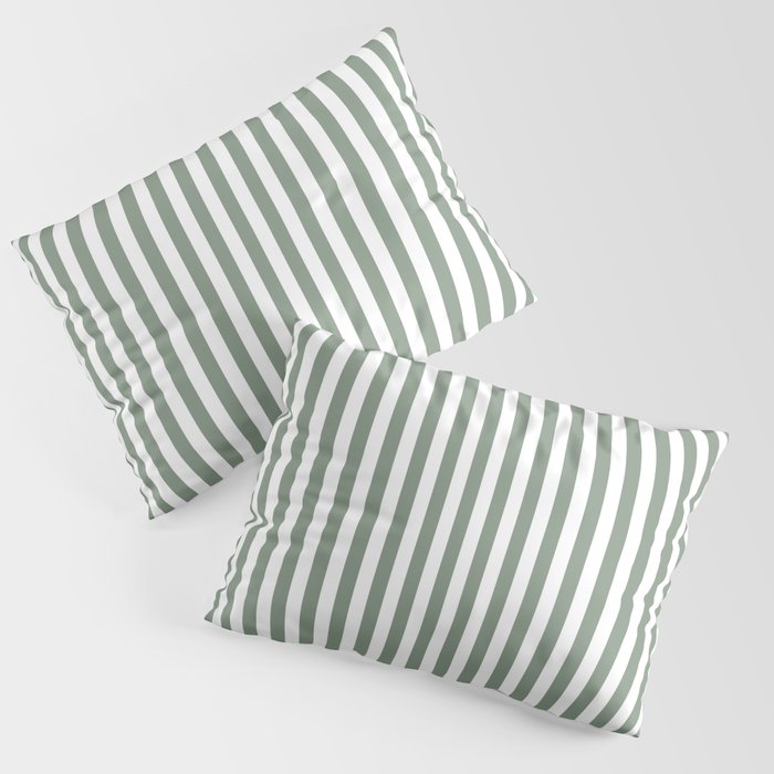 Sage Green Stripes Pillow Sham Gallery Image 1