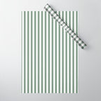 Sage Green Stripes Wrapping Paper Gallery Image 1