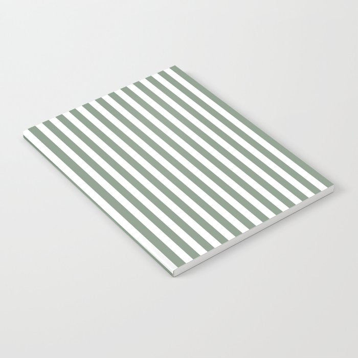 Sage Green Stripes Notebook Gallery Image 1