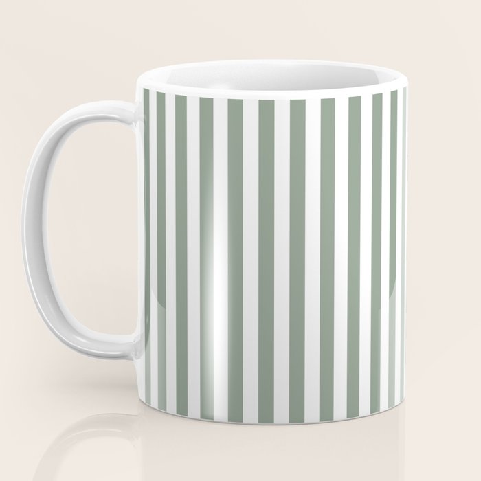 Sage Green Stripes Coffee Mug Gallery Image 3
