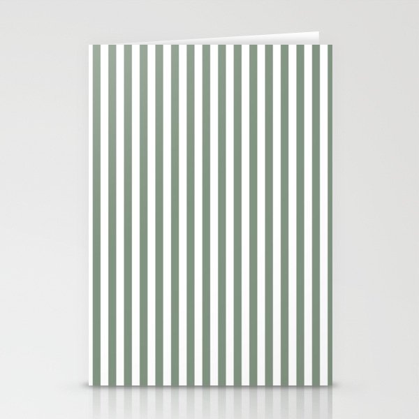 Sage Green Stripes Stationery Card Gallery Image 2