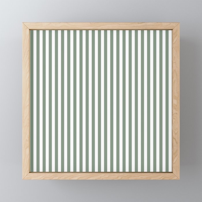 Sage Green Stripes Mini Art Print Gallery Image 1
