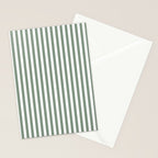 Sage Green Stripes Stationery Card Gallery Image 2