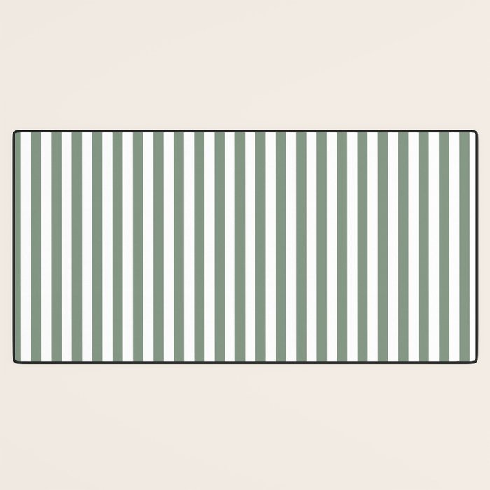 Sage Green Stripes Desk Mat Gallery Image 3