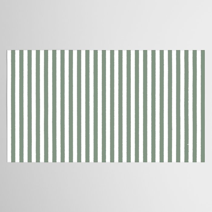 Sage Green Stripes Tablecloth Gallery Image 2