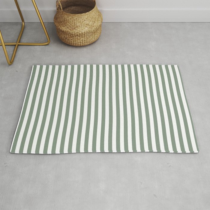 Sage Green Stripes Rug Gallery Image 1