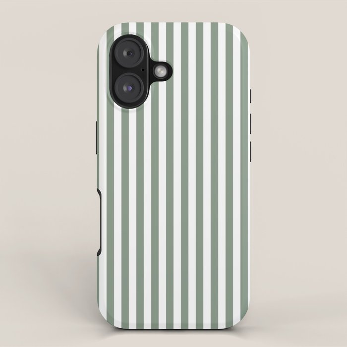 Sage Green Stripes iPhone Case Gallery Image 1
