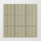 Sage Green Stripes Wood Wall Art Gallery Image 1