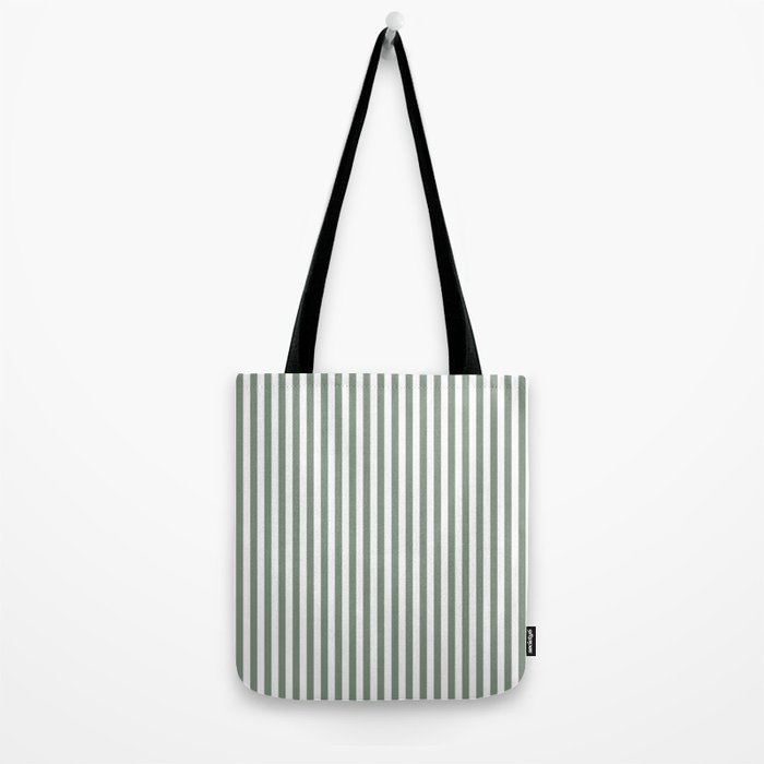 Sage Green Stripes Tote Bag Gallery Image 2