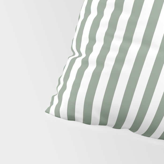 Sage Green Stripes Pillow Sham Gallery Image 4