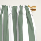 Sage Green Stripes Window Curtain Gallery Image 2
