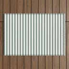 Sage Green Stripes Outdoor Rug Gallery Image 1