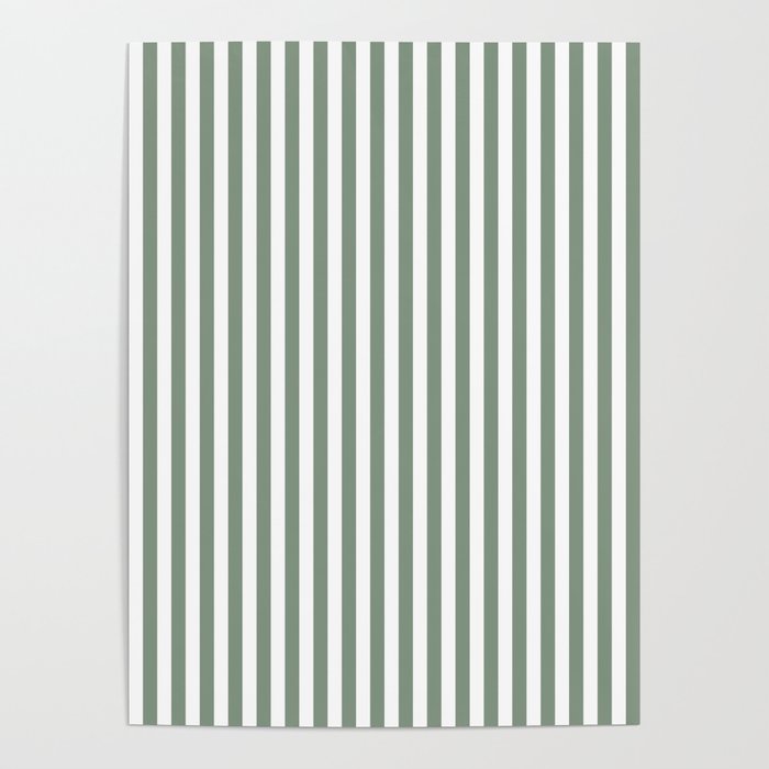 Sage Green Stripes Poster Gallery Image 4