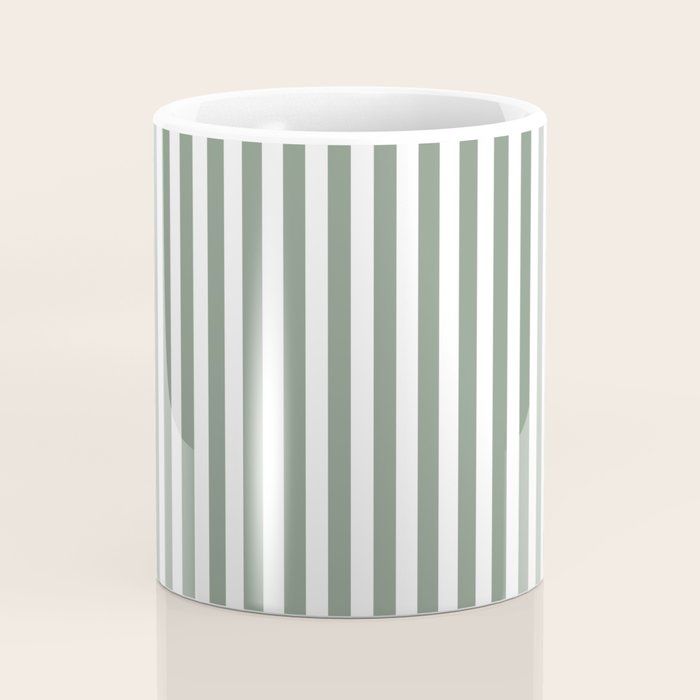 Sage Green Stripes Coffee Mug Gallery Image 4