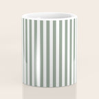 Sage Green Stripes Coffee Mug Gallery Image 4