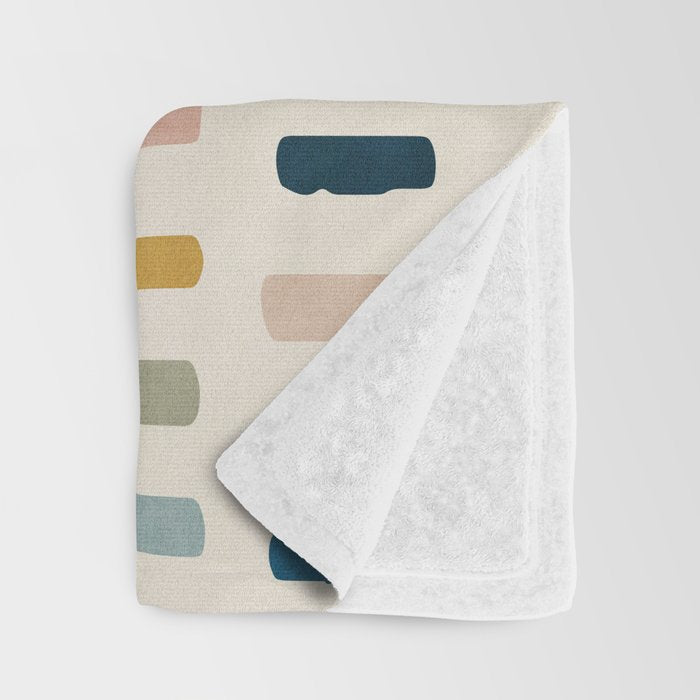 Colorful Minimalist Warm Tones Brush Strokes Design Throw Blanket Gallery Image 3