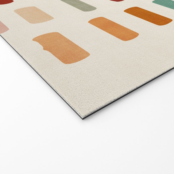 Colorful Minimalist Warm Tones Brush Strokes Design Welcome Mat Gallery Image 2