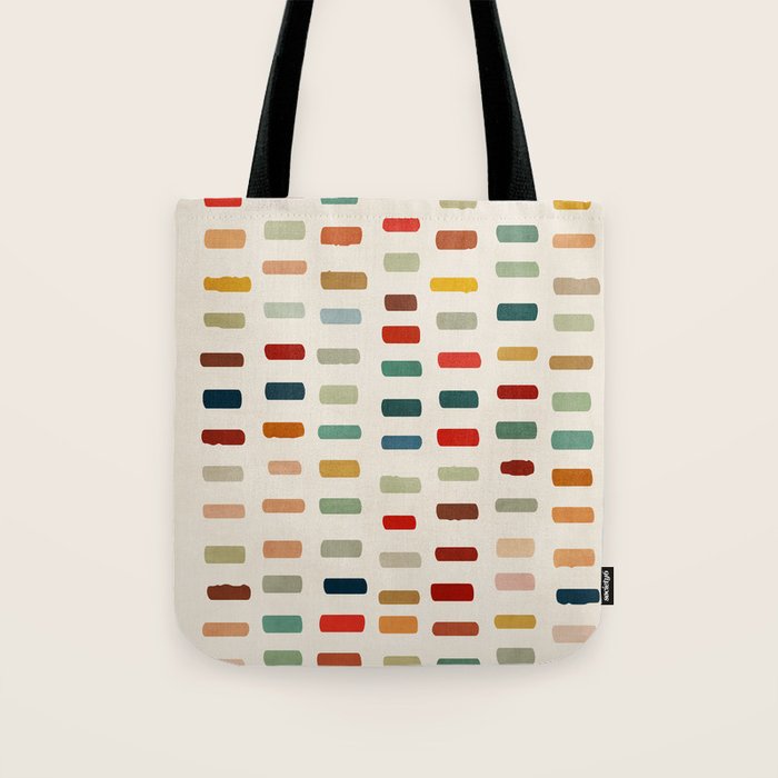 Colorful Minimalist Warm Tones Brush Strokes Design Tote Bag Gallery Image 1