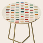 Colorful Minimalist Warm Tones Brush Strokes Design Side Table Gallery Image 2