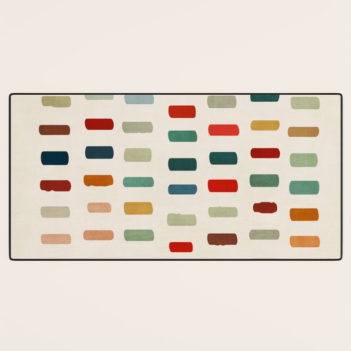 Colorful Minimalist Warm Tones Brush Strokes Design Desk Mat Gallery Image 3