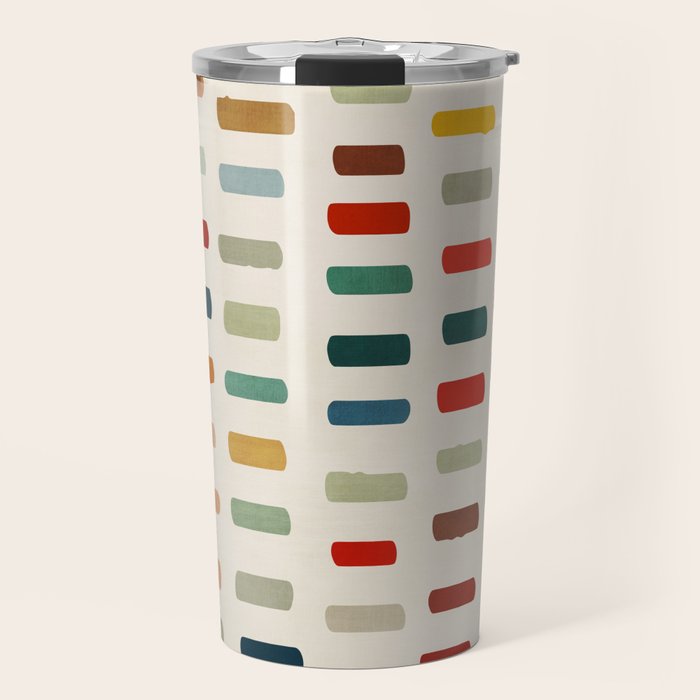 Colorful Minimalist Warm Tones Brush Strokes Design Travel Mug Gallery Image 1