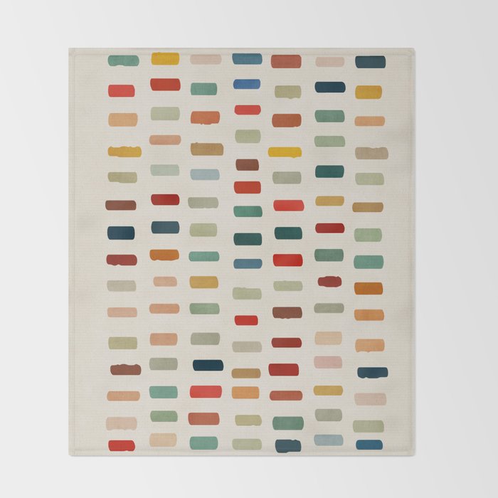 Colorful Minimalist Warm Tones Brush Strokes Design Throw Blanket Gallery Image 2