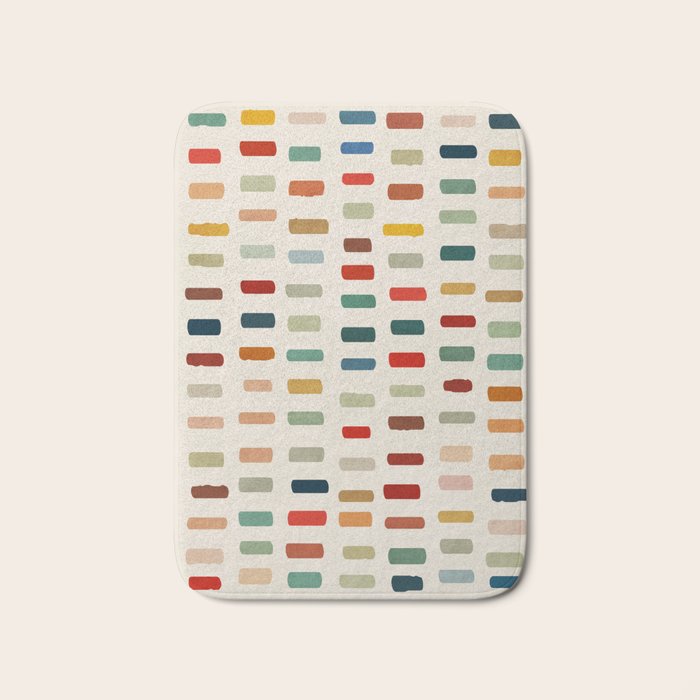 Colorful Minimalist Warm Tones Brush Strokes Design Bath Mat Gallery Image 1