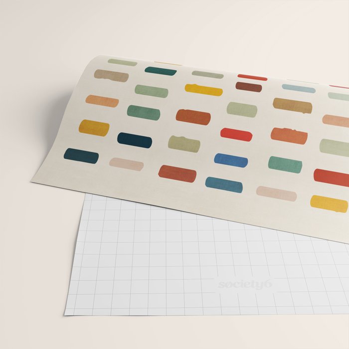Colorful Minimalist Warm Tones Brush Strokes Design Wrapping Paper Gallery Image 2